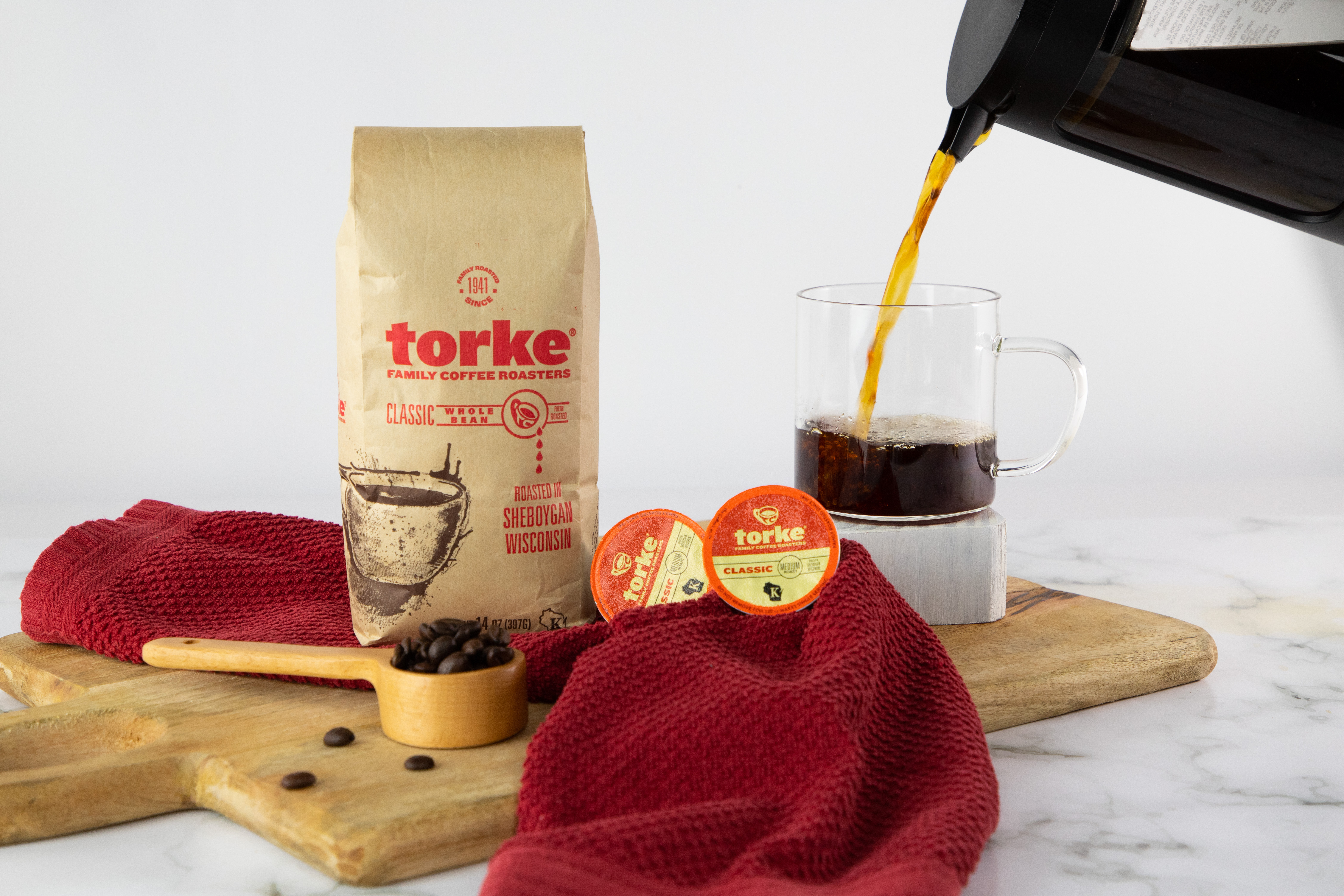 Torke coffee being poured